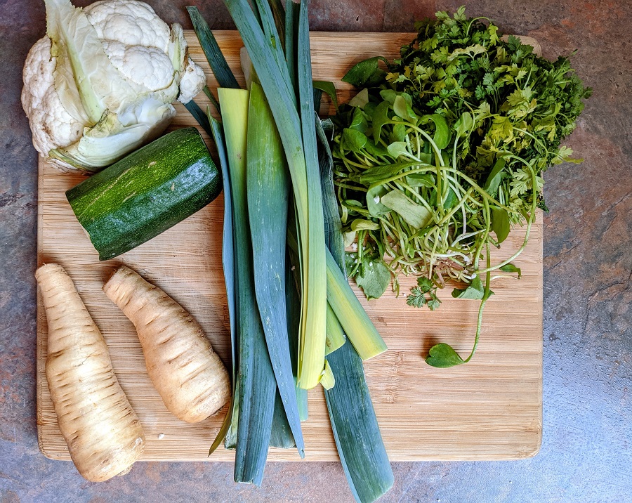 Soupe cerfeuil pourpier d'hiver