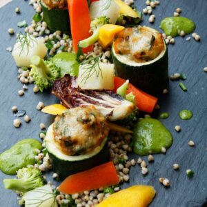 Courgette farcie aux légumes d'été